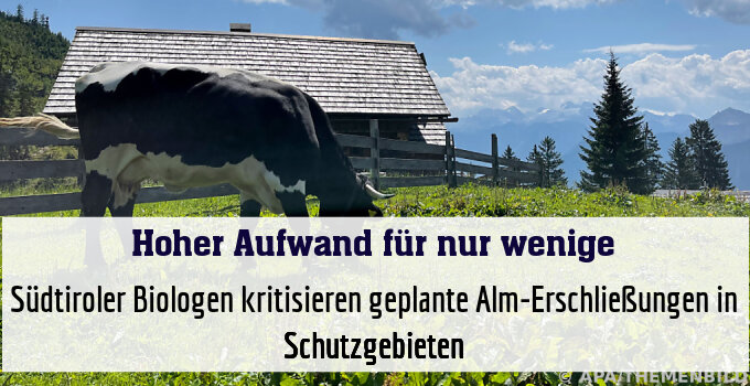 Südtiroler Biologen kritisieren geplante Alm-Erschließungen in Schutzgebieten