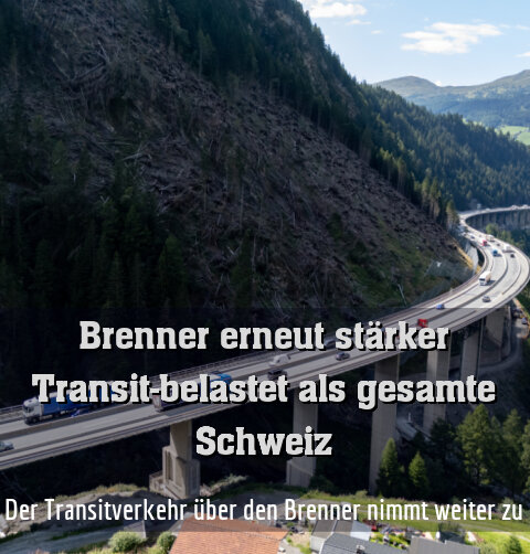 Der Transitverkehr über den Brenner nimmt weiter zu