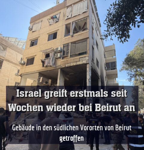 Gebäude in den südlichen Vororten von Beirut getroffen