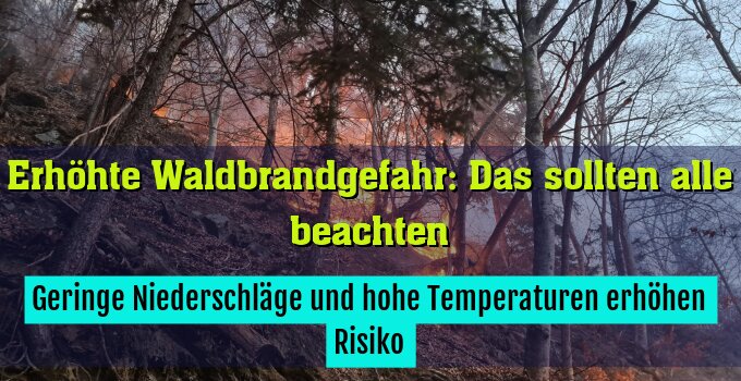 Geringe Niederschläge und hohe Temperaturen erhöhen Risiko