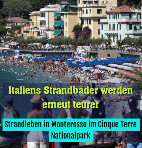 Strandleben in Monterosso im Cinque Terre Nationalpark
