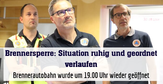 Brennerautobahn wurde wie geplant um 19.00 Uhr wieder geöffnet