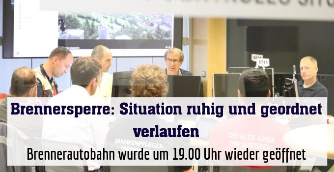 Brennerautobahn wurde wie geplant um 19.00 Uhr wieder geöffnet