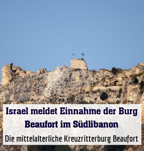 Soldaten hissten am Sonntag die israelische Flagge über der Burg