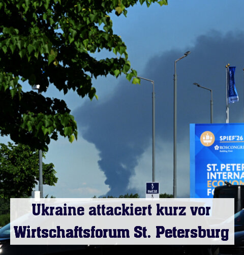 Rauch nach ukrainischen Drohnenattacken nahe des Wirtschaftsforums