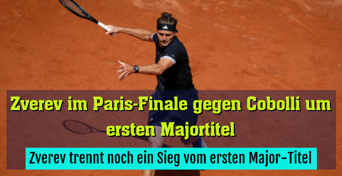 Zverev trennt noch ein Sieg vom ersten Major-Titel
