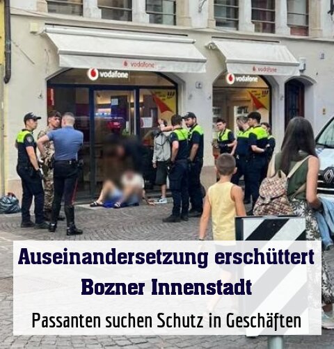 Passanten suchen Schutz in Geschäften