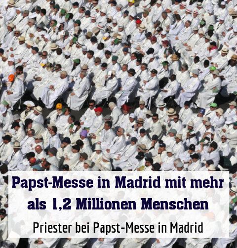 Priester bei Papst-Messe in Madrid