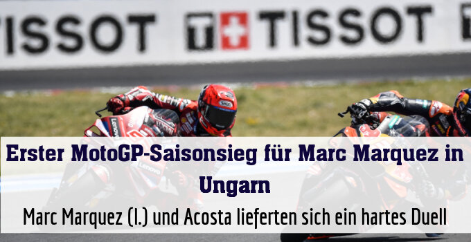 Marc Marquez (l.) und Acosta lieferten sich ein hartes Duell