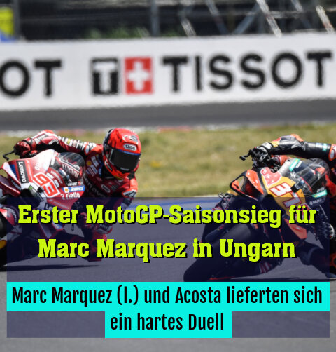 Marc Marquez (l.) und Acosta lieferten sich ein hartes Duell
