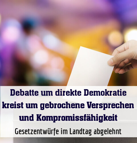 Gesetzentwürfe im Landtag abgelehnt