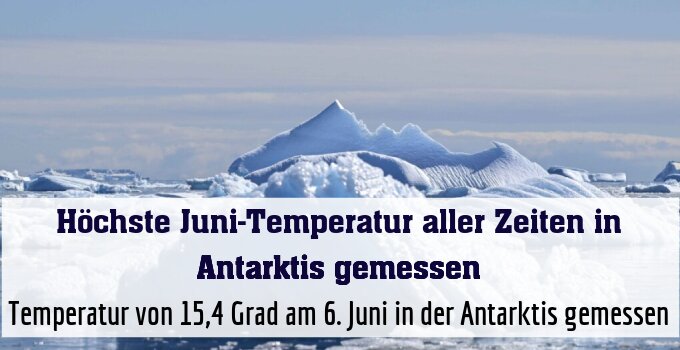 Temperatur von 15,4 Grad am 6. Juni in der Antarktis gemessen