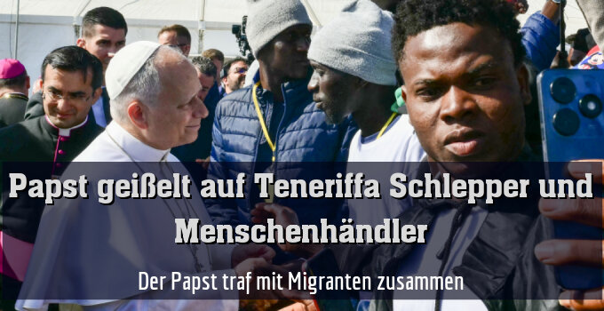 Der Papst traf mit Migranten zusammen