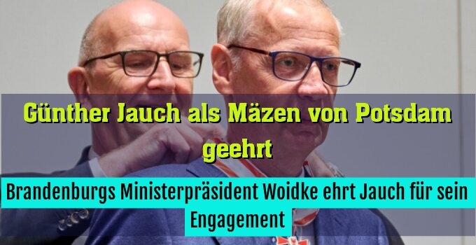 Brandenburgs Ministerpräsident Woidke ehrt Jauch für sein Engagement