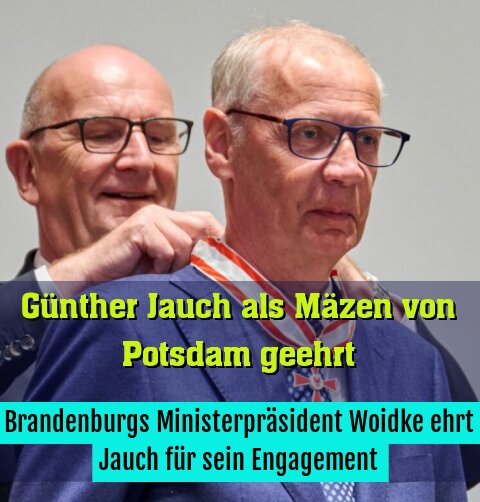 Brandenburgs Ministerpräsident Woidke ehrt Jauch für sein Engagement