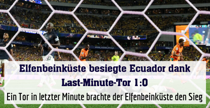 Ein Tor in letzter Minute brachte der Elfenbeinküste den Sieg