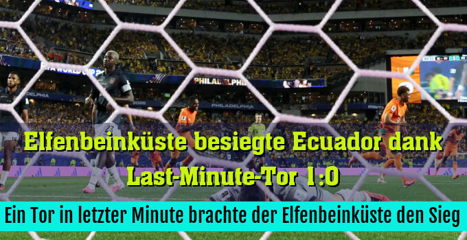 Ein Tor in letzter Minute brachte der Elfenbeinküste den Sieg