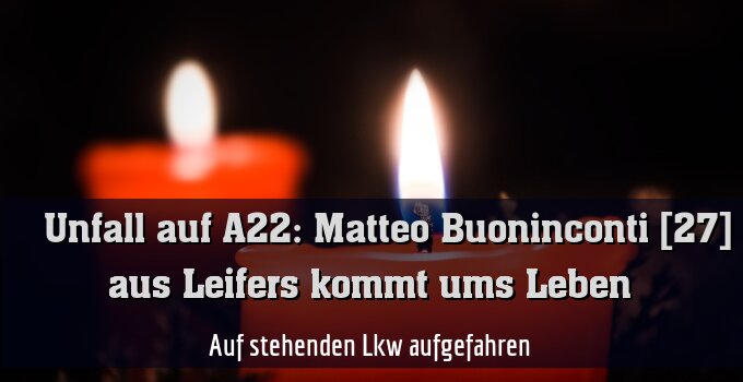 Auf stehenden Lkw aufgefahren