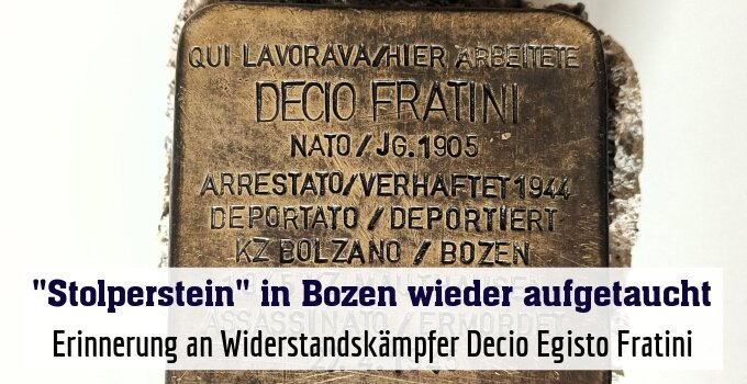 Erinnerung an Widerstandskämpfer Decio Egisto Fratini