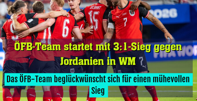 Das ÖFB-Team beglückwünscht sich für einen mühevollen Sieg