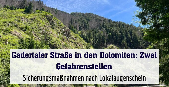 Sicherungsmaßnahmen nach Lokalaugenschein