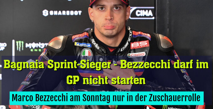 Marco Bezzecchi am Sonntag nur in der Zuschauerrolle