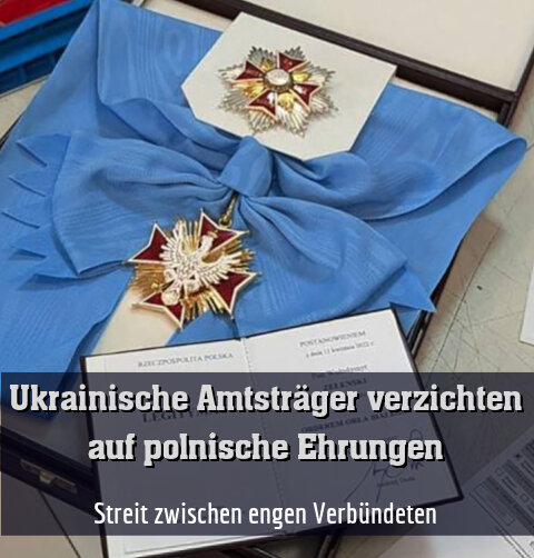 Selenskyj schickt Orden des Weißen Adlers zurück