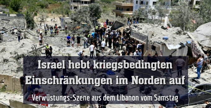 Verwüstungs-Szene aus dem Libanon vom Samstag