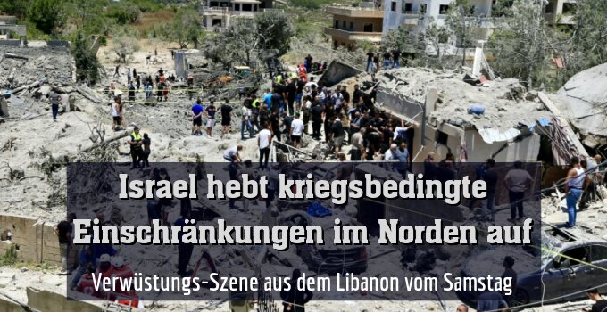 Verwüstungs-Szene aus dem Libanon vom Samstag