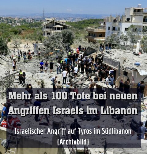 Verwüstungs-Szene aus dem Libanon vom Samstag