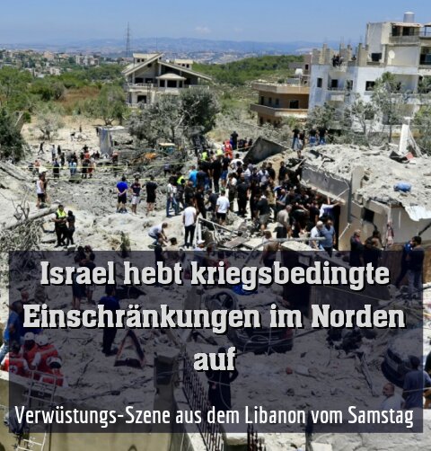Verwüstungs-Szene aus dem Libanon vom Samstag