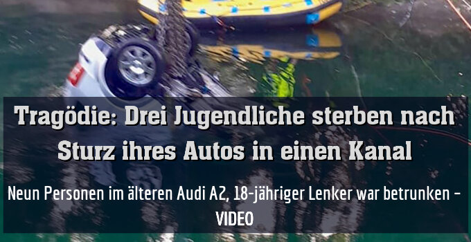 Neun Personen im älteren Audi A2, 18-jähriger Lenker war betrunken – VIDEO
