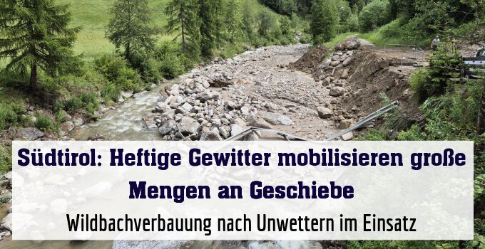 Wildbachverbauung nach Unwettern im Einsatz