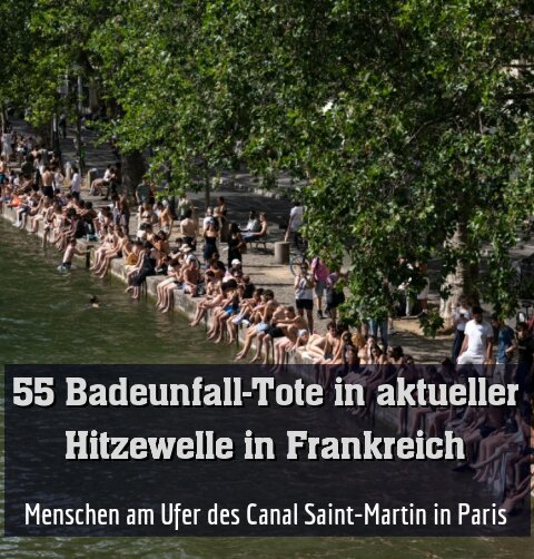 Menschen am Ufer des Canal Saint-Martin in Paris