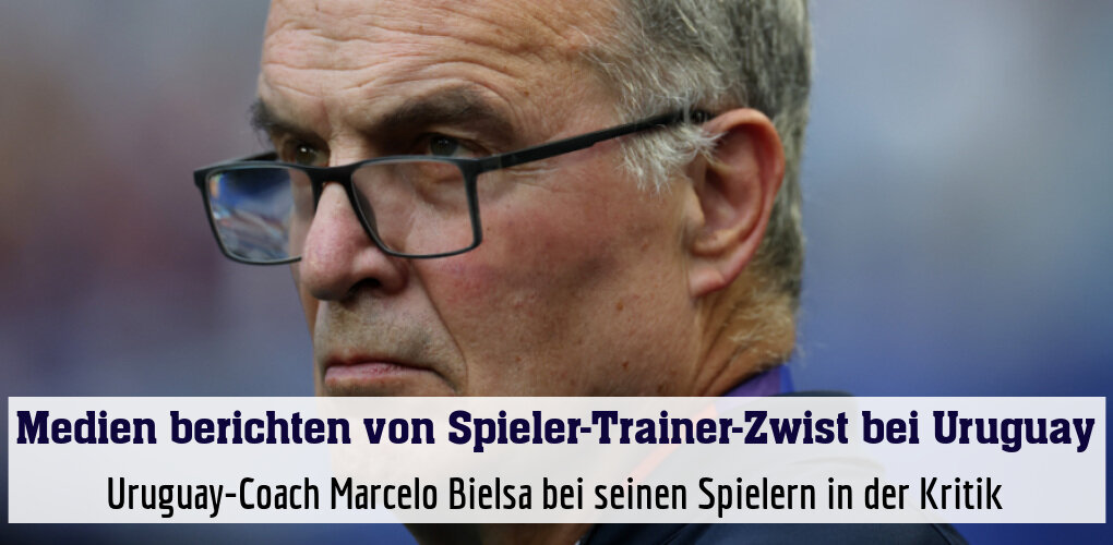 Uruguay-Coach Marcelo Bielsa bei seinen Spielern in der Kritik