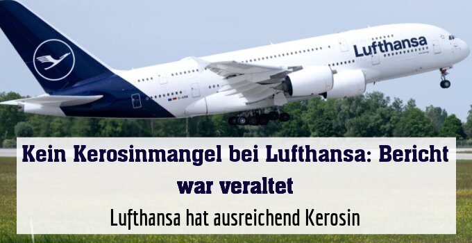 Lufthansa hat ausreichend Kerosin