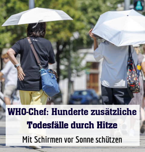 Mit Schirmen vor Sonne schützen