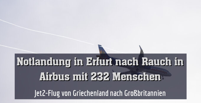 Jet2-Flug von Griechenland nach Großbritannien