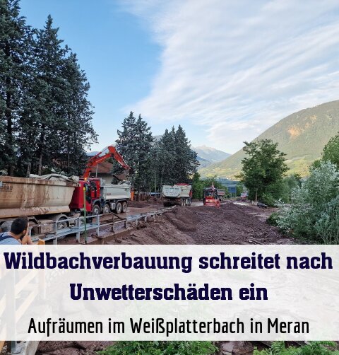 Aufräumen im Weißplatterbach in Meran