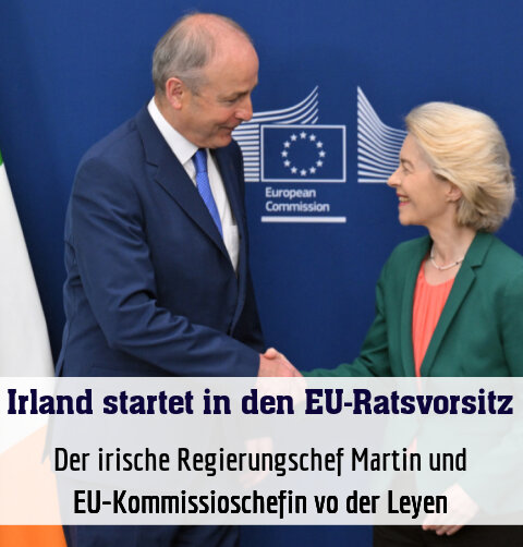 Der irische Regierungschef Martin und EU-Kommissioschefin vo der Leyen