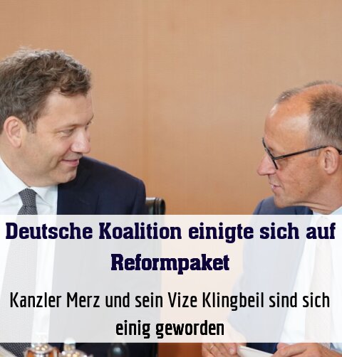 Kanzler Merz und sein Vize Klingbeil sind sich einig geworden