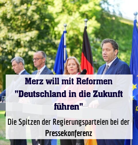 Die Spitzen der Regierungsparteien bei der Pressekonferenz