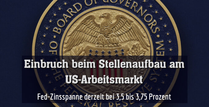 Fed-Zinsspanne derzeit bei 3,5 bis 3,75 Prozent