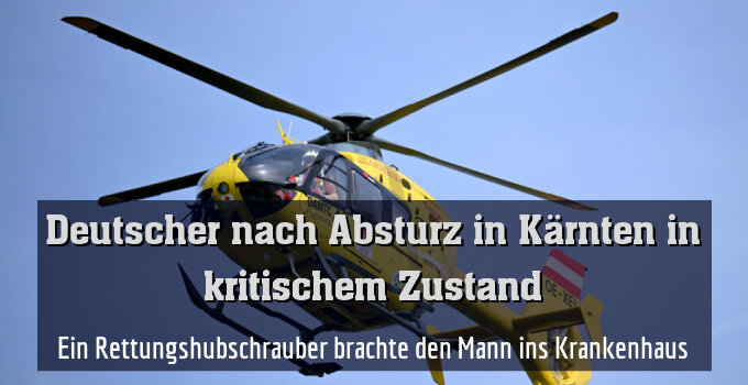 Ein Rettungshubschrauber brachte den Mann ins Krankenhaus
