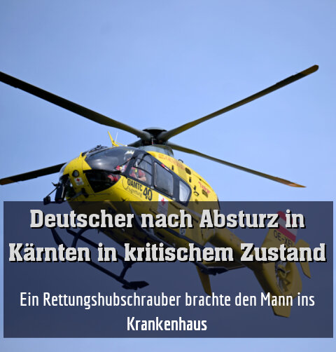 Ein Rettungshubschrauber brachte den Mann ins Krankenhaus