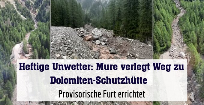 Provisorische Furt errichtet