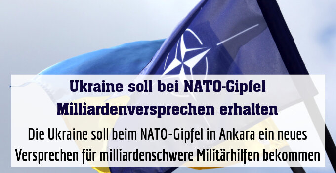 Die Ukraine soll beim NATO-Gipfel in Ankara ein neues Versprechen für milliardenschwere Militärhilfen bekommen