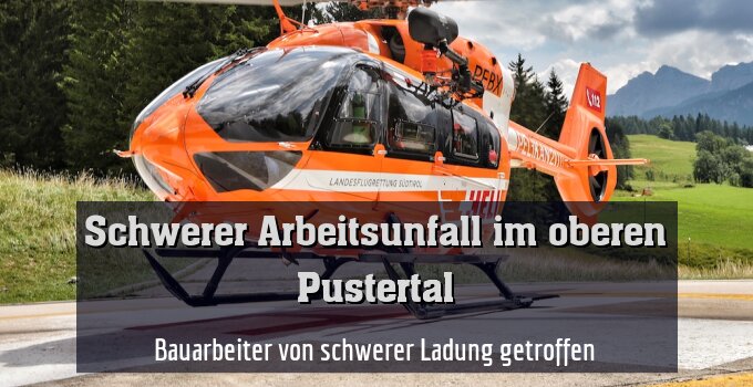 Bauarbeiter von schwerer Ladung getroffen