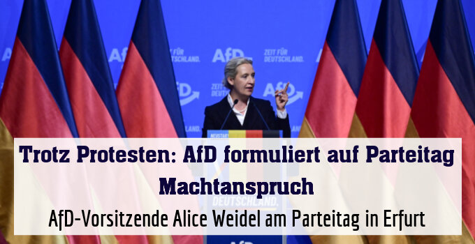 AfD-Vorsitzende Alice Weidel am Parteitag in Erfurt