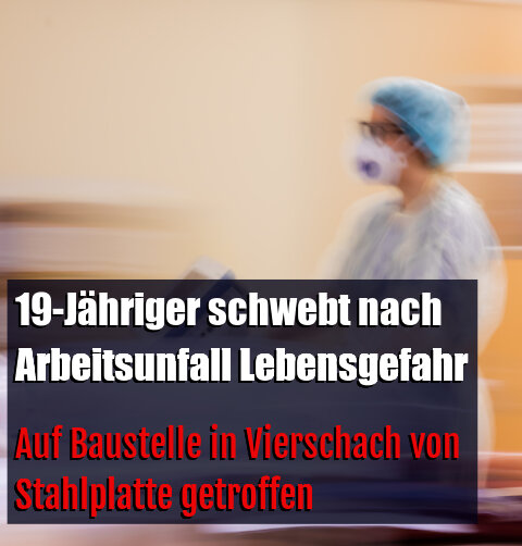 Auf Baustelle in Vierschach von Stahlplatte getroffen